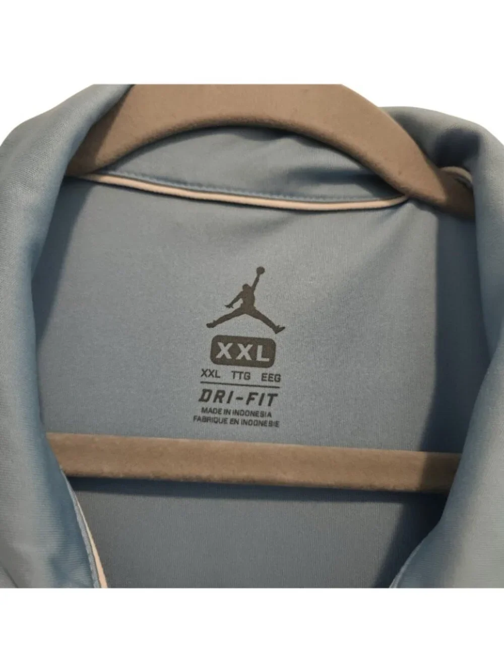 NIKE Jordan Dri-Fit Elite Carolina 2 Tone Blue Tarheels Golf Polo Shirt XXL 2xl